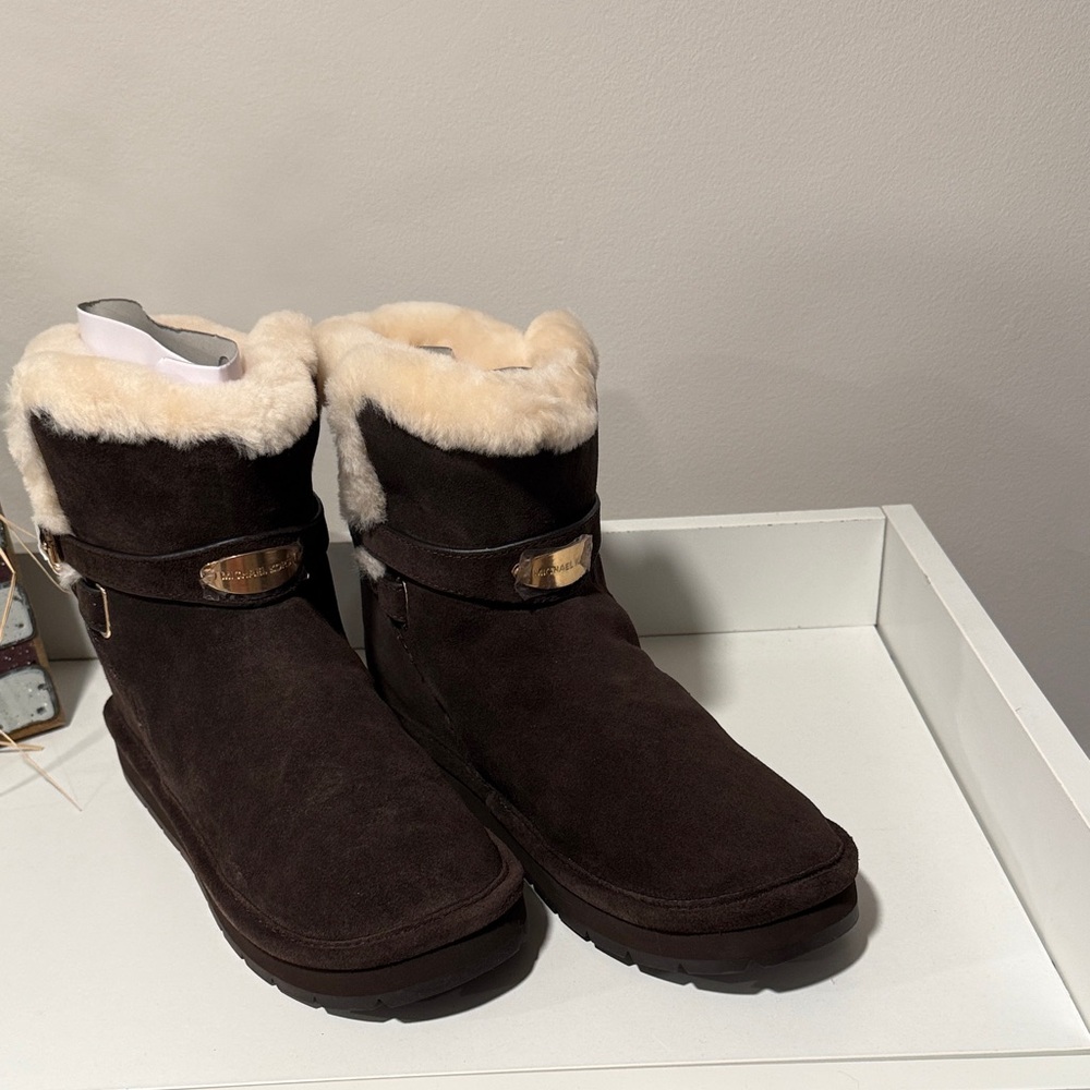 Michael Kors Dark Brown Shearling Boots